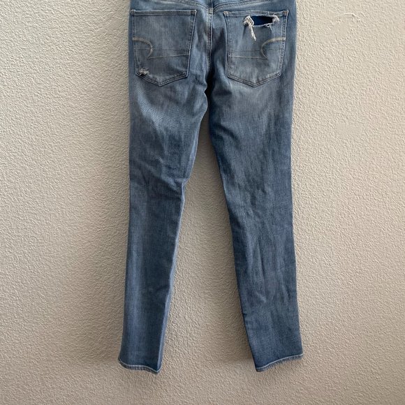 American Eagle Super Hi-Rise Jegging Distressed 4 Regular 26.5 Inch Inseam - Picture 5 of 5